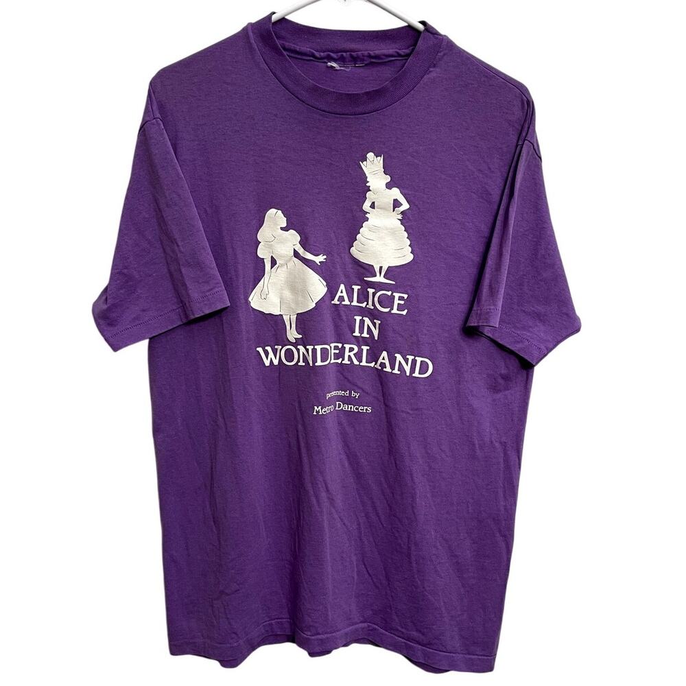 Men's Vintage Single Stitch Purple Alice in Wonderland by Metro Dancers Size‎ L